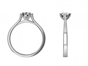 05ct Diamond Solitaire Engagement Ring 4 sizes 3D Print Model