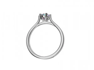 05ct Diamond Solitaire Engagement Ring 4 sizes 3D Print Model