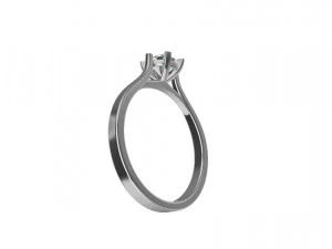 05ct Diamond Solitaire Engagement Ring 4 sizes 3D Print Model