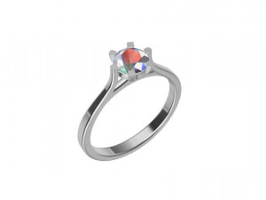 05ct Diamond Solitaire Engagement Ring 4 sizes 3D Print Model