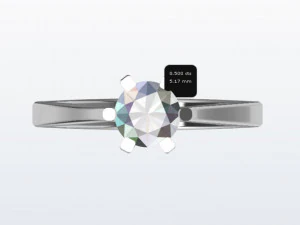 05ct Diamond Solitaire Engagement Ring 4 sizes 3D Print Model