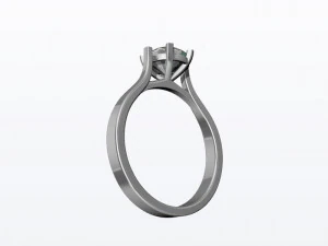 1ct Diamond Solitaire Engagement Ring 5 sizes 3D Print Model