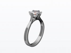 1ct Diamond Solitaire Engagement Ring 5 sizes Modelo de impresión 3D
