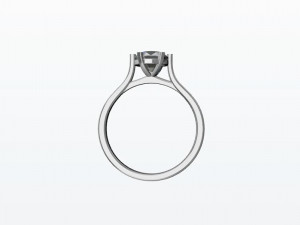 1ct Diamond Solitaire Engagement Ring 5 sizes Modelo de impresión 3D