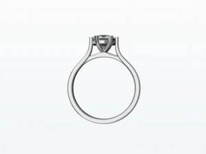 1ct Diamond Solitaire Engagement Ring 5 sizes 3D Print Model