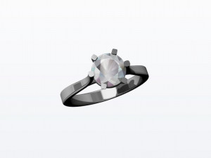 1ct Diamond Solitaire Engagement Ring 5 sizes Modelo de impresión 3D