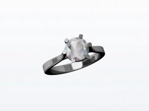 1ct Diamond Solitaire Engagement Ring 5 sizes 3D Print Model