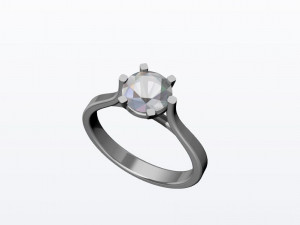 1ct Diamond Solitaire Engagement Ring 5 sizes Modelo de impresión 3D