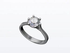 1ct Diamond Solitaire Engagement Ring 5 sizes 3D Print Model