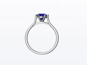 1ct Diamond Solitaire Engagement Ring 5 sizes 3D Print Model