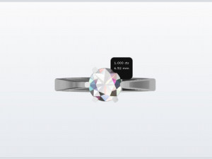 1ct Diamond Solitaire Engagement Ring 5 sizes Modelo de impresión 3D