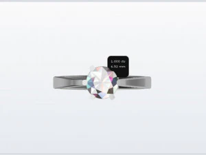 1ct Diamond Solitaire Engagement Ring 5 sizes 3D Print Model
