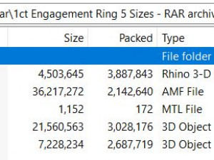 1ct Diamond Solitaire Engagement Ring 5 sizes Modelo de impresión 3D