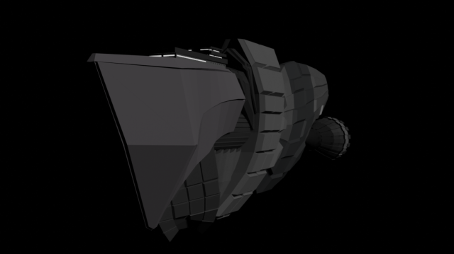 Low poly spacecraft Model 3D .c4d .max .obj .3ds .fbx .stl .blend