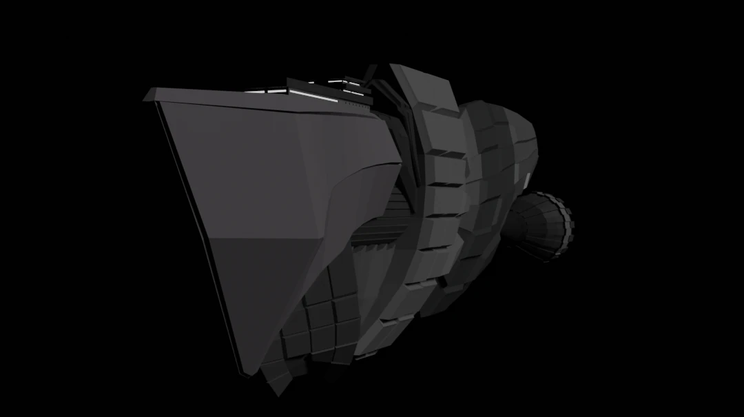 Low poly spacecraft 3D Model .c4d .max .obj .3ds .fbx .stl .blend 