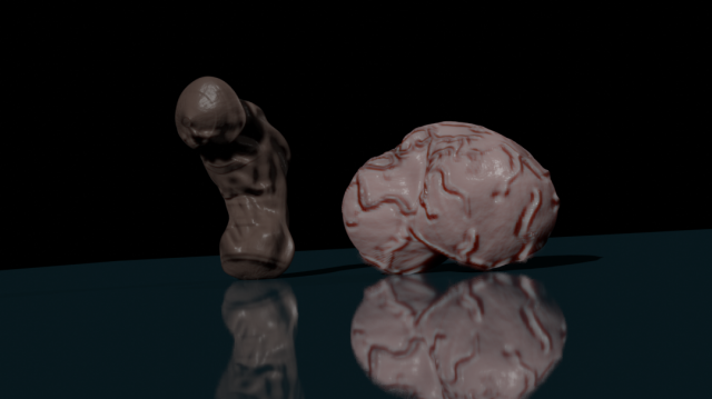 High poly black penis and white balls 3D 모델 .c4d .max .obj .3ds .fbx .stl .blend 