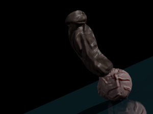 High poly black penis and white balls 3D 모델