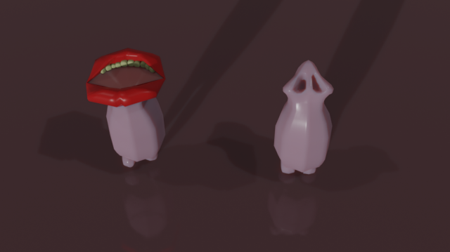 Mouth and nose low poly 3D Modell .c4d .max .obj .3ds .fbx .stl .blend 