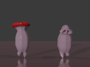 Mouth and nose low poly 3D Model