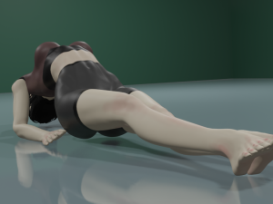 Girl doing yoga 3D 模型