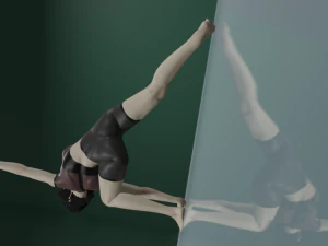 Girl doing yoga 3D Model