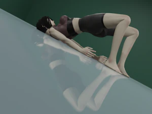 Girl doing yoga 3D Model