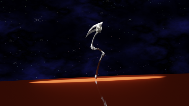 Scythe swinging around low poly Modello 3D .c4d .max .obj .3ds .fbx .stl .blend 