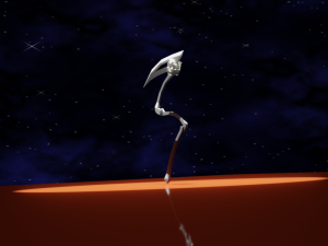 Scythe swinging around low poly 3D 模型