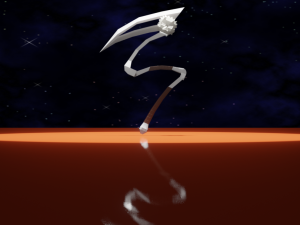 Scythe swinging around low poly Modello 3D