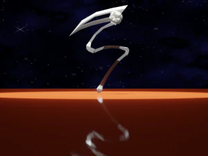 Scythe swinging around low poly 3D Model