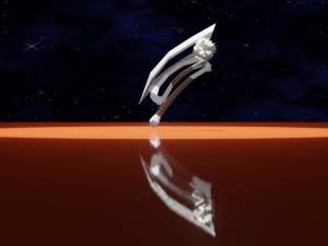 Scythe swinging around low poly Modello 3D