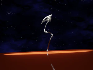 Scythe swinging around low poly 3D Model
