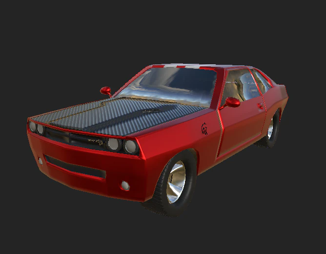 Dodge Challenger Hellcat 3D Model .c4d .max .obj .3ds .fbx .stl .blend 