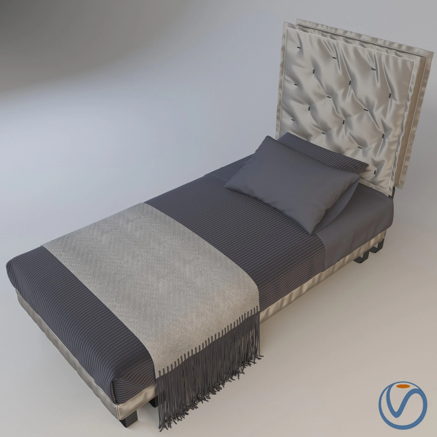 SingelBed 3D Model .c4d .max .obj .3ds .fbx .stl .blend 