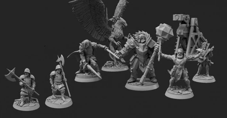 Knight Army for Miniature Strategy Rol Game 3D Print Model .c4d .max .obj .3ds .fbx .stl .blend 