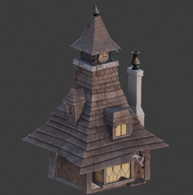 Old Clocktower Modèle 3D .c4d .max .obj .3ds .fbx .stl .blend 