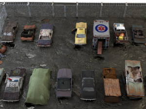Old Rusty cars in an abandoned parking lot pack Low-poly Model 3D