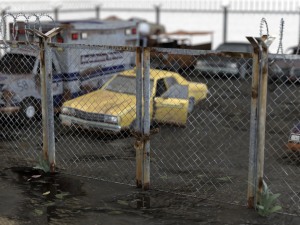 Old Rusty cars in an abandoned parking lot pack Low-poly Model 3D