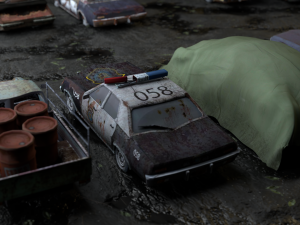 Old Rusty cars in an abandoned parking lot pack Low-poly Model 3D