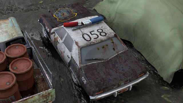 Old Rusty Cars In An Abandoned Parking Lot Pack Low-Poly 3D Модель.
