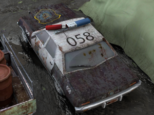 Old Rusty cars in an abandoned parking lot pack Low-poly Model 3D