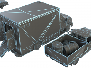 Old Rusty cars in an abandoned parking lot pack Low-poly Model 3D