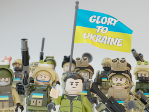 Volodymyr Zelenskyy Ukrainian President with UA Force squad Modèle 3D