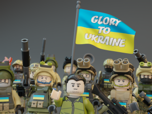 Volodymyr Zelenskyy Ukrainian President with UA Force squad Modèle 3D