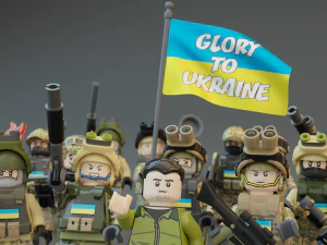 Volodymyr Zelenskyy Ukrainian President with UA Force squad 3D Model