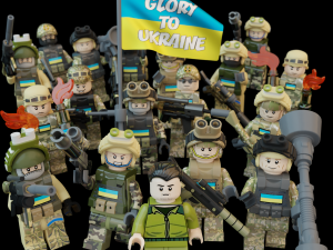 Volodymyr Zelenskyy Ukrainian President with UA Force squad Modèle 3D