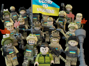 Volodymyr Zelenskyy Ukrainian President with UA Force squad 3D Model
