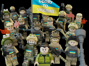 Volodymyr Zelenskyy Ukrainian President with UA Force squad Modèle 3D