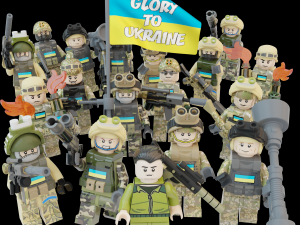 Volodymyr Zelenskyy Ukrainian President with UA Force squad Modèle 3D