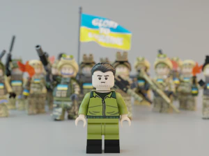 Volodymyr Zelenskyy Ukrainian President with UA Force squad 3D Model